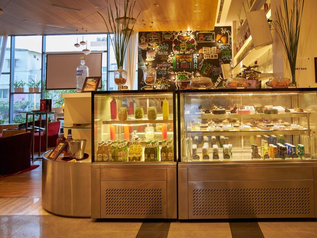 bakery with glass table