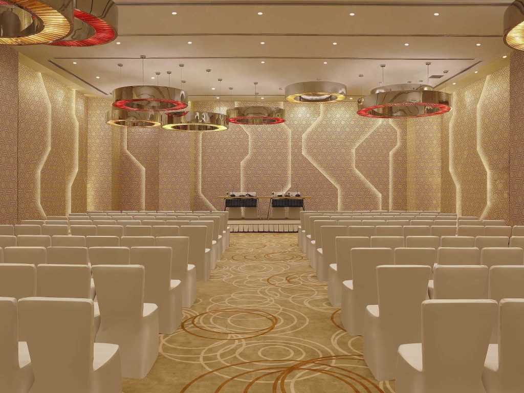 banquet hall with chairs facing front