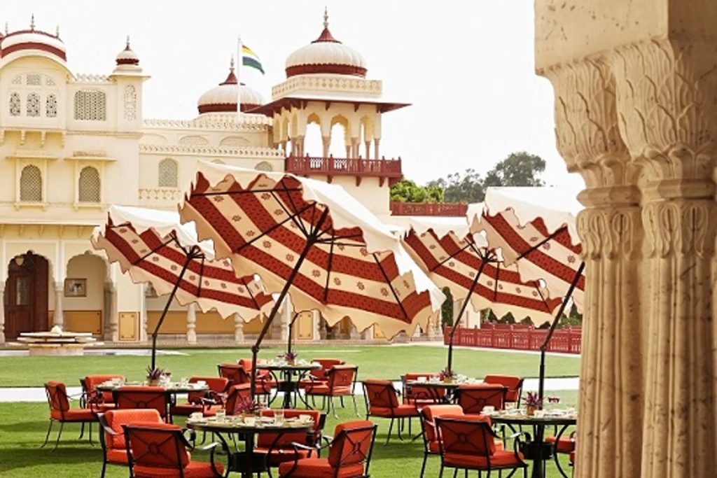 Ram Bagh Palace, Jaipur- outdoor sitting area