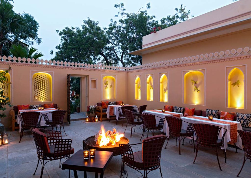 Samode Palace, Jaipur- outdoor dining area