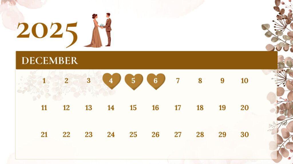 wedding date December 2025