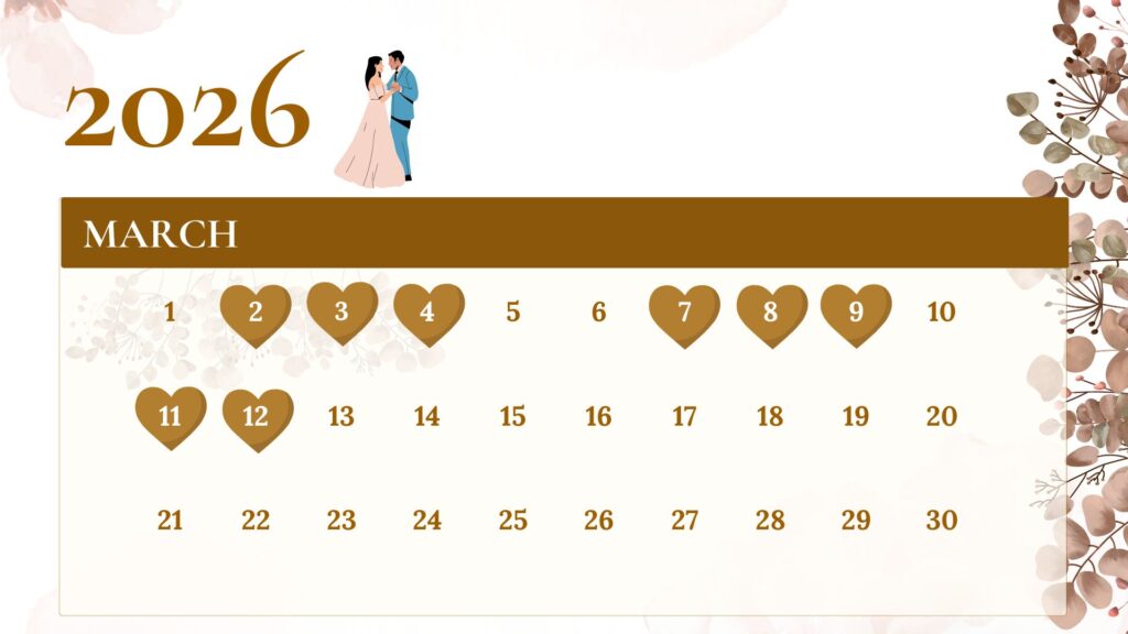 wedding date March 2026