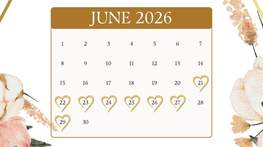 wedding dates june 2026