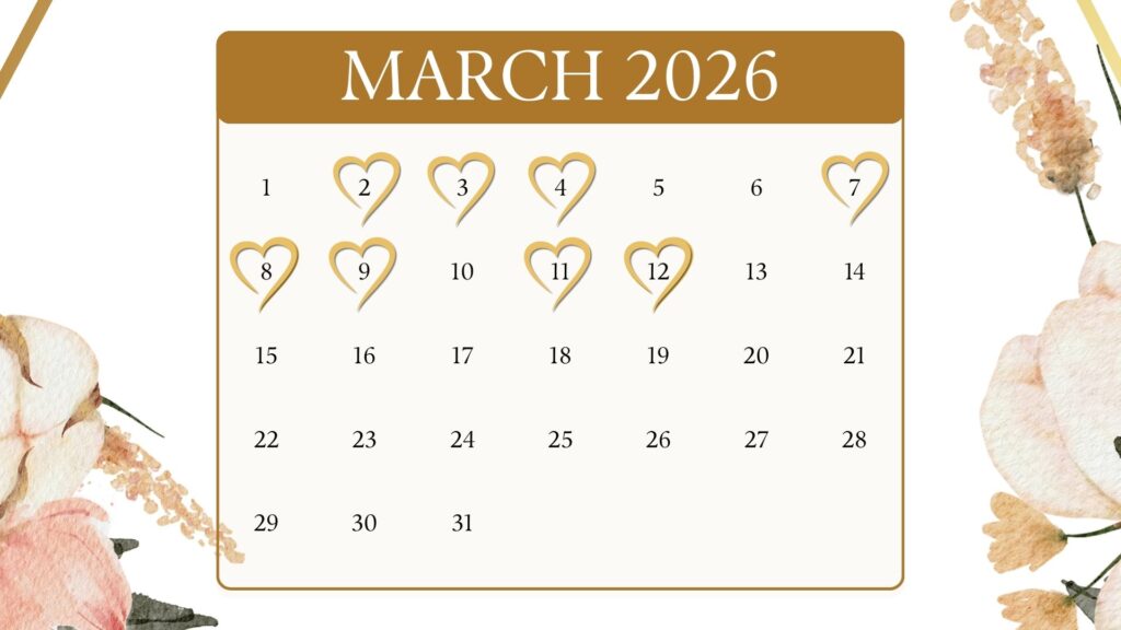 wedding dates march 2026