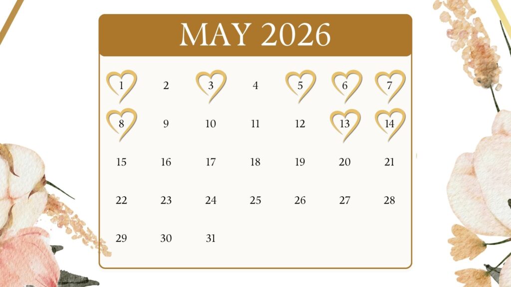 wedding dates may 2026