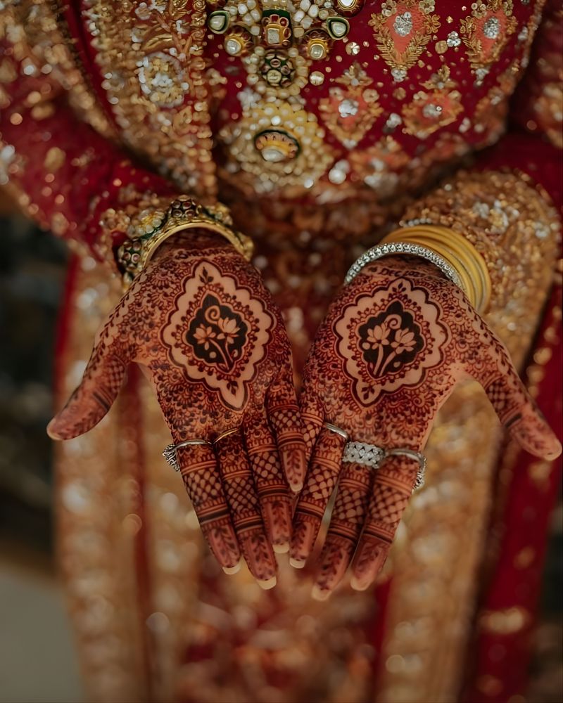 Crystal-studded bridal mehndi designs for luxury weddings
