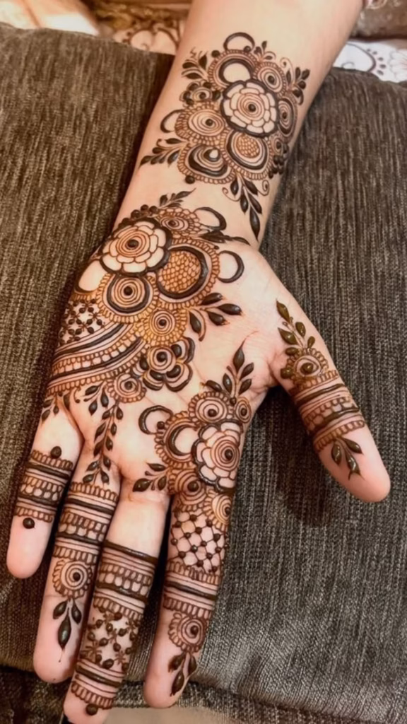 Floral Mehndi Front Hand Outdoor Wedding 2026