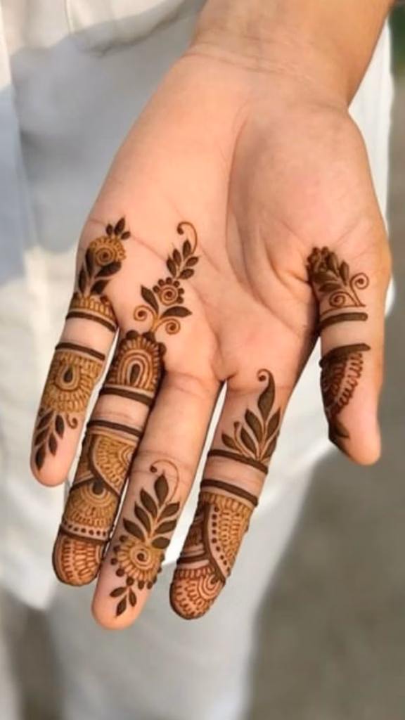 Finger Focused Mehndi Front Hand Flat Lay Photo 2026