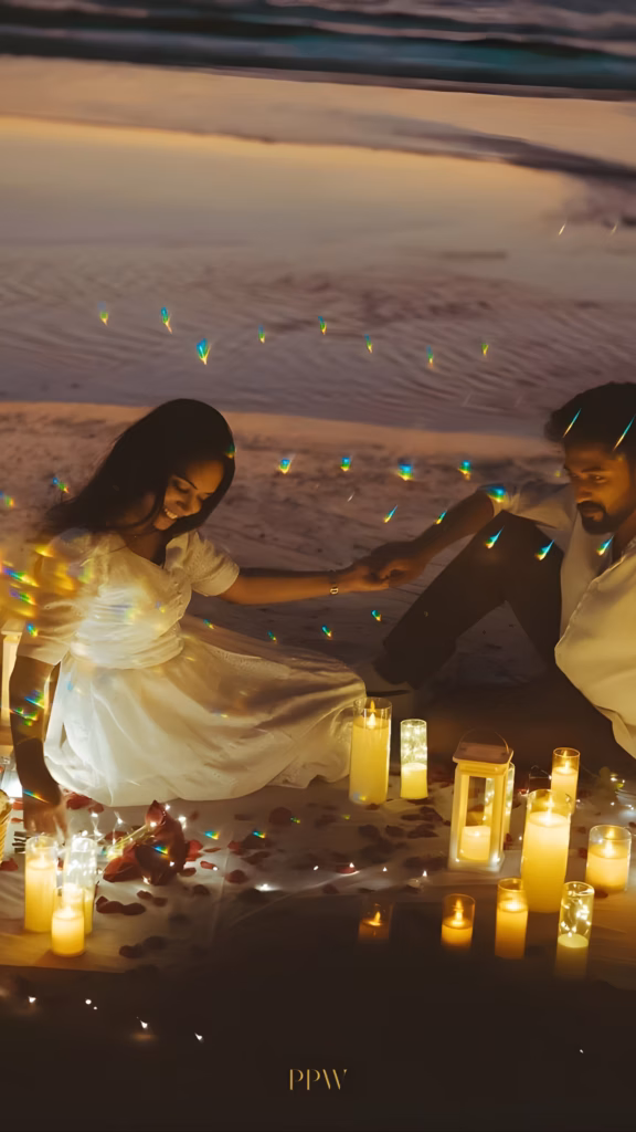 Pre Wedding Shoot Candlelit Room