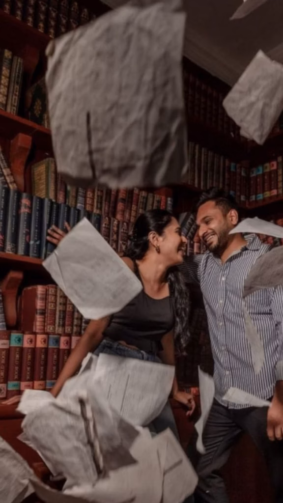 Pre Wedding Shoot Library or Bookstore