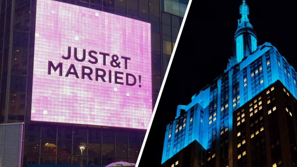 Empire State Building lights up blue for Taylor Swift and Travis Kelce wedding 1