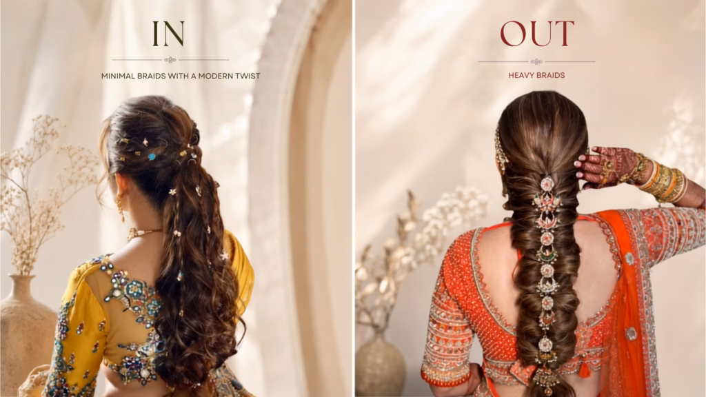 side by side heavy oversized braid vs soft minimal braid or twisT